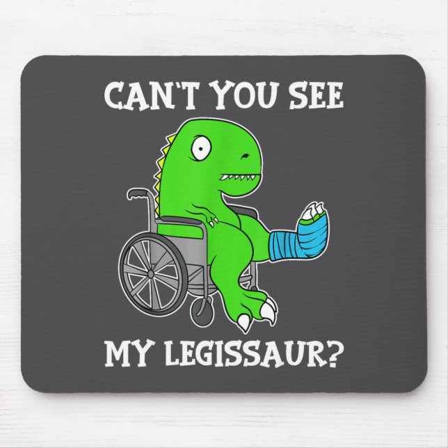 Dino Funny Get Well Broken Leg Gift Dinosaur With  Mouse Pad (Front)