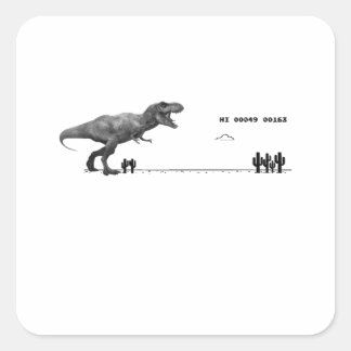 Dino Game Play - T-rex Square Sticker