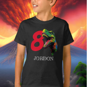 Dino Happy 8th Birthday T-Shirt