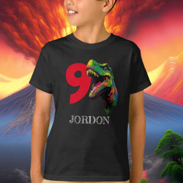 Dino Happy 9th Birthday T-Shirt (Bring your dream party to life with our selection of quality Dinosaur themed party supplies )