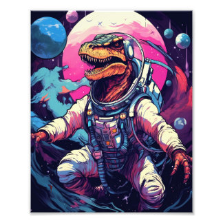 Dino In Space Photo Print