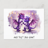 *~* Dino Invite Dance AP48 PHOTO Dragon Postcard