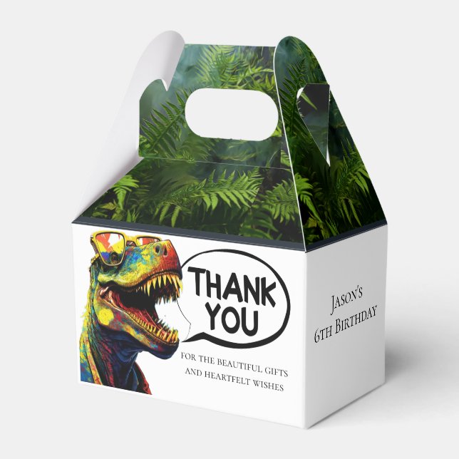 Dino Jurassic Jungle kids Favour Box (Front Side)