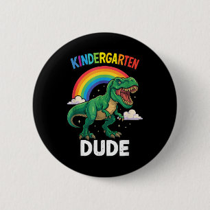 Dino Kindergarten Birthday Third Dinosaur Back To  6 Cm Round Badge