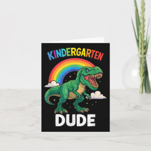Dino Kindergarten Birthday Third Dinosaur Back To Card