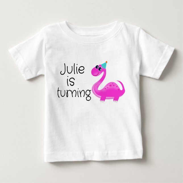 Dino knows you are turning 2  baby T-Shirt (Front)