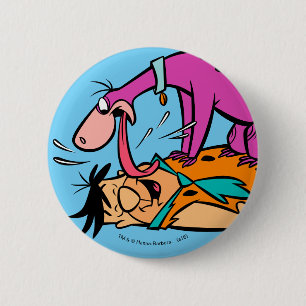 Dino Licking Fred Flintstone 6 Cm Round Badge