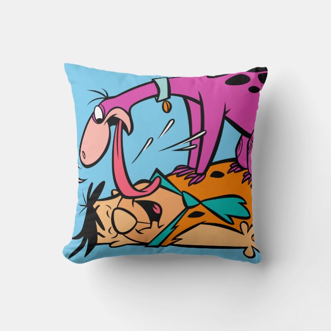 Dino Licking Fred Flintstone Cushion (Front)