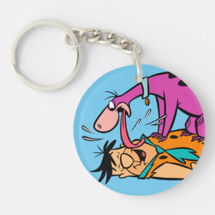 Dino Licking Fred Flintstone Key Ring