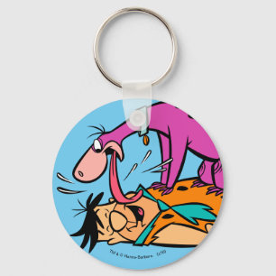 Dino Licking Fred Flintstone Key Ring