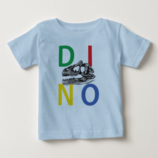 DINO - Light Blue Baby Fine Jersey T-Shirt (Front)