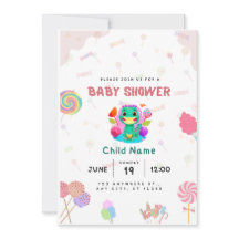 Dino Lolipop babyshower card
