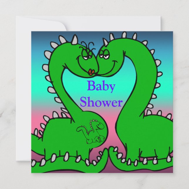 Dino Love Baby Shower Invitation (Front)