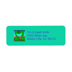Dino Love Baby Shower Return Address Label