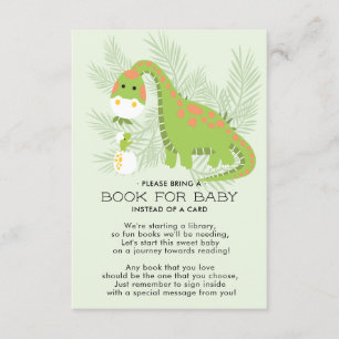 Dino Love Boys Baby Shower  Book for Baby Card