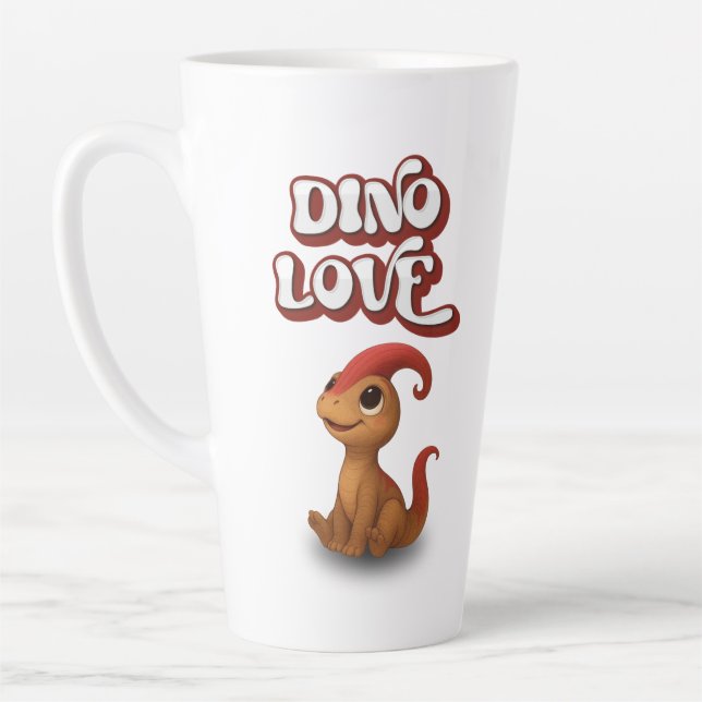 Dino Love – Kammli Looks Up Latte Mug (Left)
