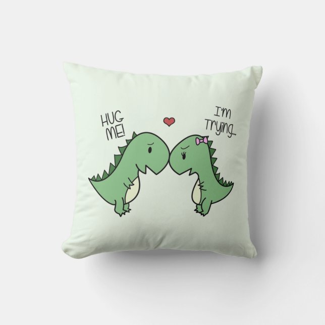 Dino Love Pillow! Cushion (Front)