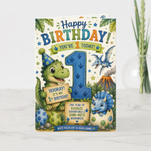 Dino-Mite 1st Birthday Card