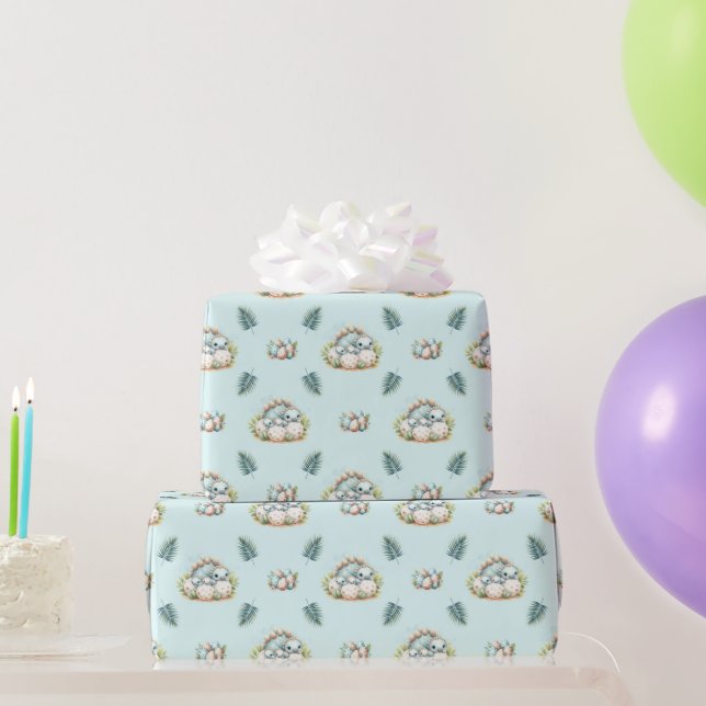 Dino Mite Baby Shower Baby Dino Wrapping Paper (Party Gifts)