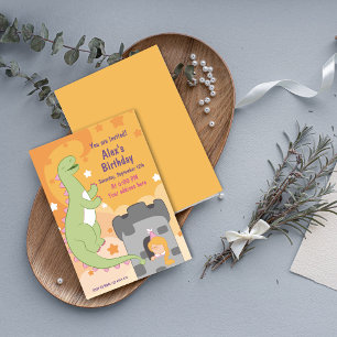 Dino-mite Birthday Bash! Hand-Drawn Dinosaur Invitation