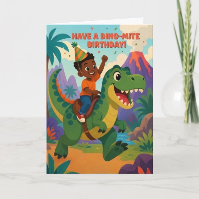 Dino-Mite Birthday Card (Front)