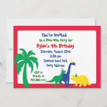 Dino-Mite Birthday Invitation