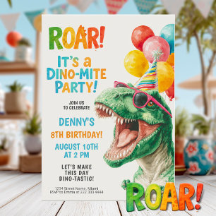 Dino-Mite Birthday Party Design Invitation