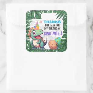 Dino-mite Birthday Thank You Stickers