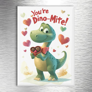 Dino-mite Child's Valentine's Day Card Magnet