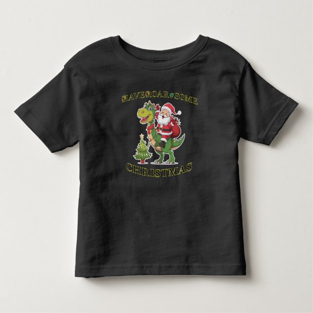"Dino-Mite Christmas: Toddler T-Shirt (Front)
