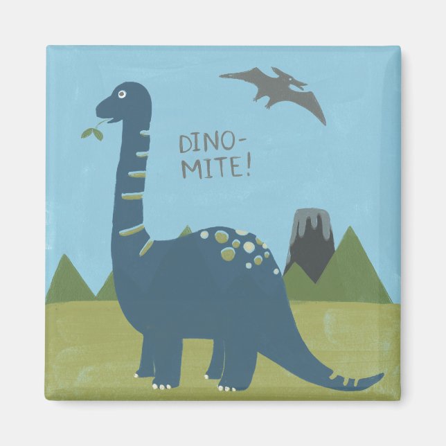 Dino-mite Dinosaur Magnet (Front)