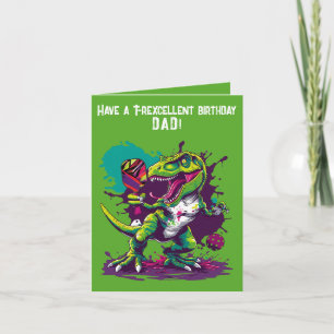 Dino-mite funny pickleball Birthday card