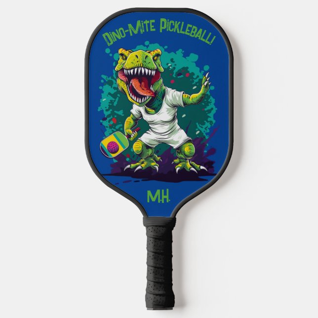 Dino-mite funny pickleball  paddle (Front)