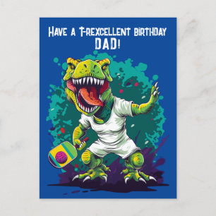 Dino-mite funny pickleball  postcard