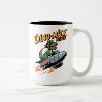 Dino-mite Pilot Two-Tone Coffee Mug