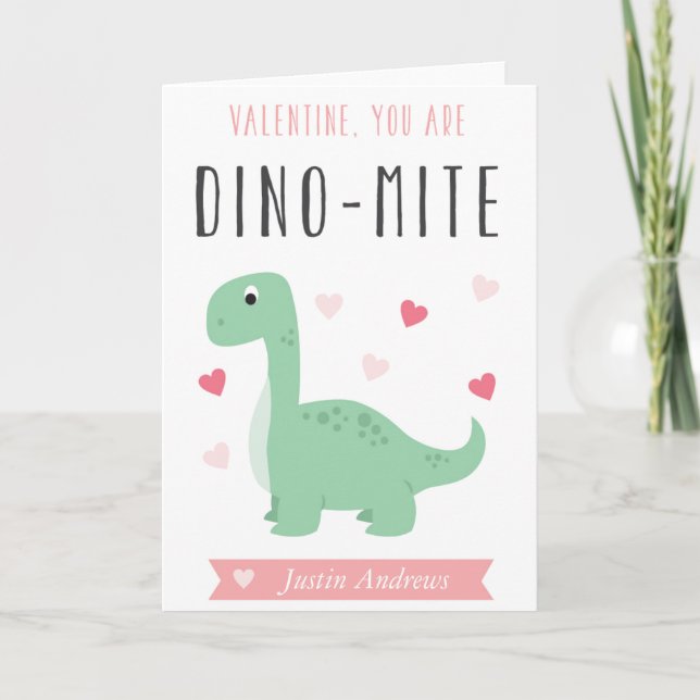 Dino-Mite Valentine Greeting Card (Front)