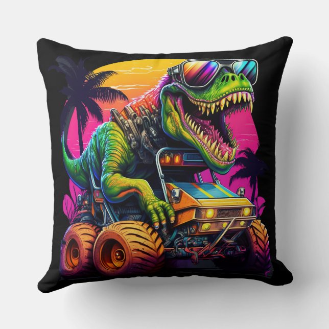 Dino Monster Truck  Cushion (Back)