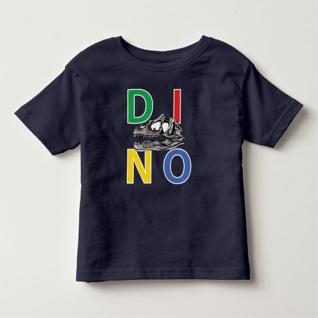 DINO - Navy Blue Toddler Fine Jersey T-Shirt (Front)