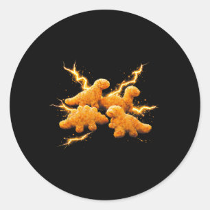 Dino Nugget Pillow Dinosaur Chicken Nugget Lover Classic Round Sticker