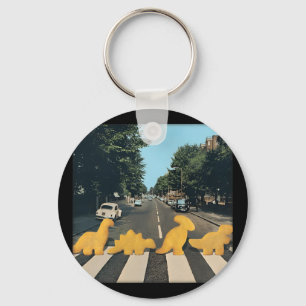 Dino Nuggets Crosswalk Funny Dinosaur Rock Lover Key Ring