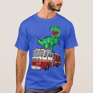 Dino on Top Of A Fire Truck