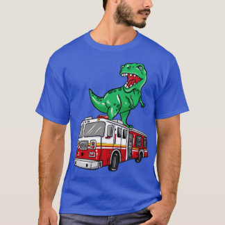 Dino on Top Of A Fire Truck