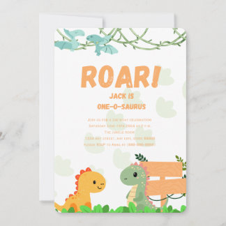Dino One year birthday card