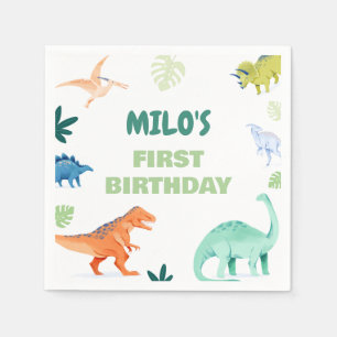 Dino Party Colourful Dinosaur Birthday Napkins
