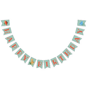 Dino Party Cute Dinosaur Birthday Party  Bunting