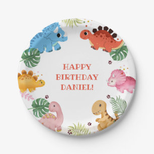 Dino Party Cute Dinosaur Birthday Party Paper Plate