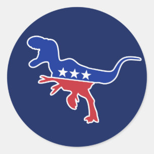 Dino Party Logo Classic Round Sticker