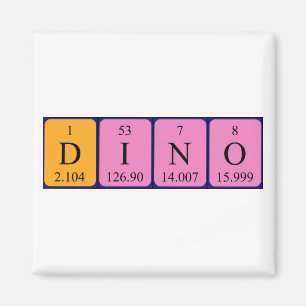 Dino periodic table name magnet