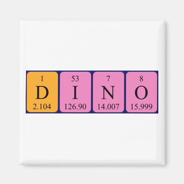 Dino periodic table name magnet (Front)