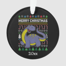 Dino Purple Ugly Christmas Sweater Wildlife Series